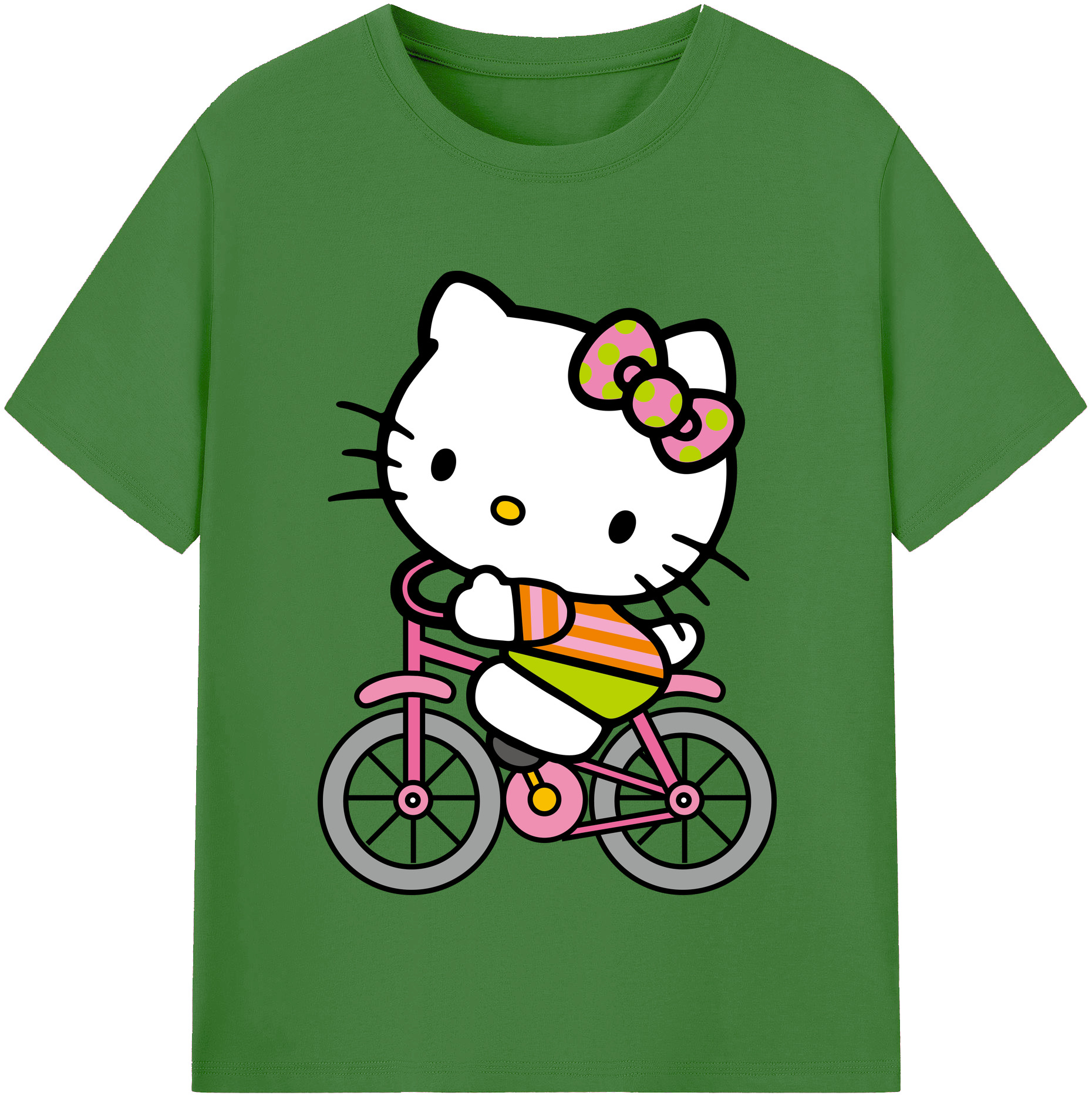 （画像用） Hello Kitty ハローキティ レディースカジュアルプリントTシャツ（綿100％）